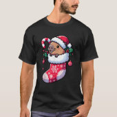 Niedliche Capybara Weihnachtsmannmütze in Weihnach T-Shirt (Vorderseite)