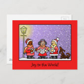 Niedliche Carolers & Singhunde Personalisiert Postkarte (Vorne/Hinten)