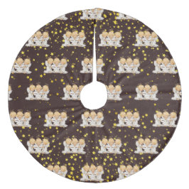 Niedliche Caroling Angels Fleece Treppenhaus Weihnachtsbaumdecke