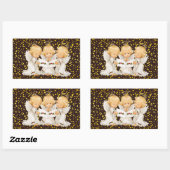 Niedliche Caroling Angels Rechteckige Aufkleber (Blatt)