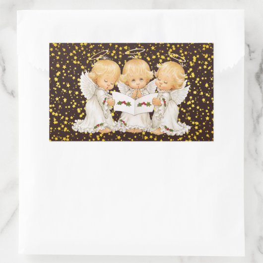 Niedliche Caroling Angels Rechteckige Aufkleber (Tasche)