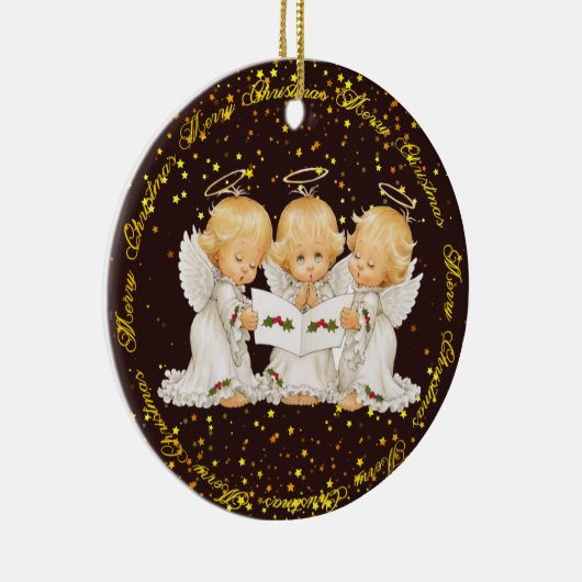 Niedliche Caroling Engels-erstklassige Keramik Ornament (Rechts)