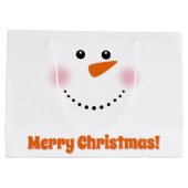 Niedliche Carrot Nose Snowman Card Große Geschenktüte (Rückseite)