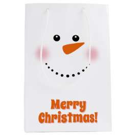 Niedliche Carrot Nose Snowman Mittlere Geschenktas Mittlere Geschenktüte