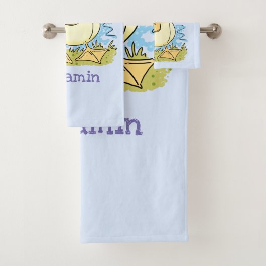 Niedliche Cartoon-Abbildung Badhandtuch Set (Insitu)