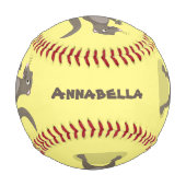 Niedliche Cartoon-Abbildung Baseball (Rückseite)