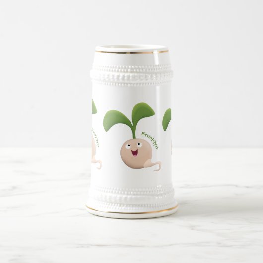 Niedliche Cartoon-Abbildung Bierglas (Mittel)