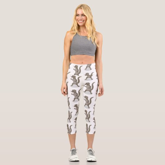 Niedliche Cartoon-Abbildung Capri Leggings (Vorderseite)