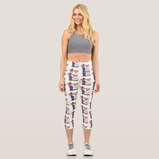 Niedliche Cartoon-Abbildung Capri Leggings (Vorderseite)