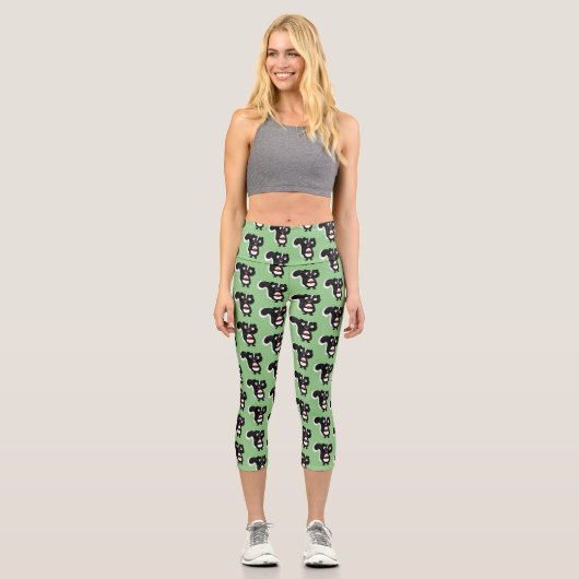 Niedliche Cartoon-Abbildung Capri Leggings (Vorderseite)