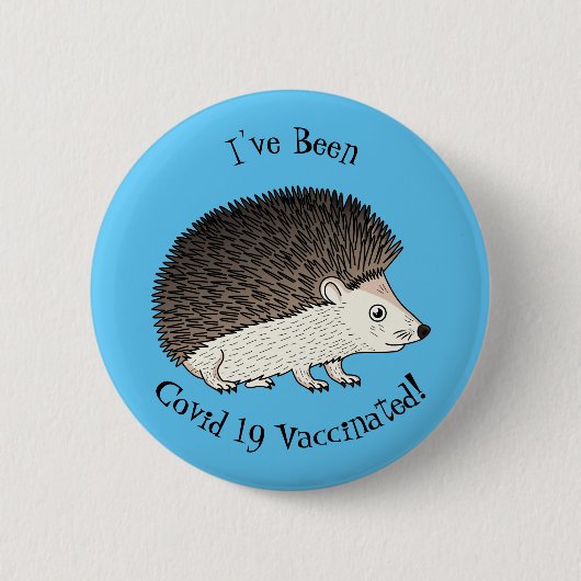 Niedliche Cartoon-Abbildung eines Igels Button (Vorderseite)