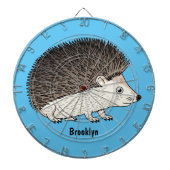 Niedliche Cartoon-Abbildung eines Igels Dartscheibe (vorne)