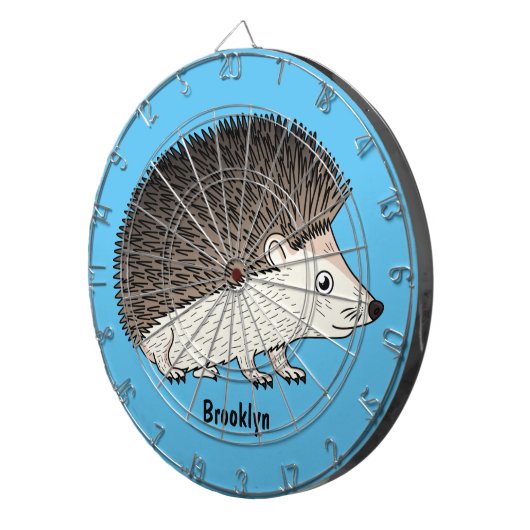 Niedliche Cartoon-Abbildung eines Igels Dartscheibe (Vorderseite rechts)