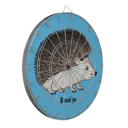Niedliche Cartoon-Abbildung eines Igels Dartscheibe (Vorderseite Links)