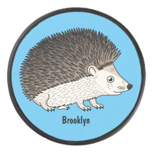 Niedliche Cartoon-Abbildung eines Igels Eishockey Puck