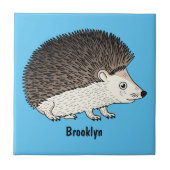 Niedliche Cartoon-Abbildung eines Igels Fliese (Vorderseite)