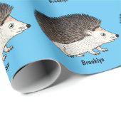 Niedliche Cartoon-Abbildung eines Igels Geschenkpapier (Rolleneckpunkt)