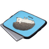 Niedliche Cartoon-Abbildung eines Igels Laptopschutzhülle (Vorne Knopf)