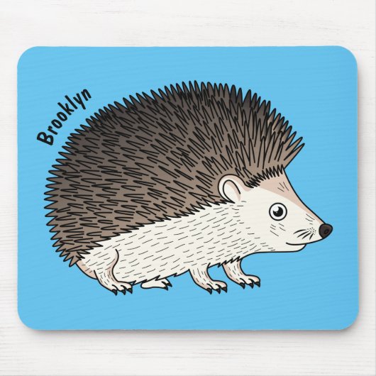 Niedliche Cartoon-Abbildung eines Igels Mousepad (Vorne)