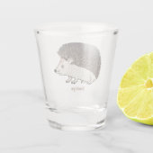 Niedliche Cartoon-Abbildung eines Igels Schnapsglas (Rückseite)