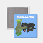 Niedliche Cartoon-Abbildung eines Jaguars Magnet (Vorderseite/Rückseite)