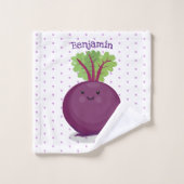 Niedliche Cartoon-Abbildung für glückliche Rübenwu Badhandtuch Set (Waschlappen)