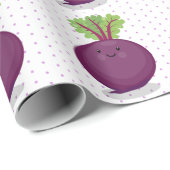 Niedliche Cartoon-Abbildung für glückliche Rübenwu Geschenkpapier (Rolleneckpunkt)