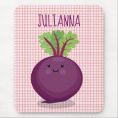 Niedliche Cartoon-Abbildung für glückliche Rübenwu Mousepad (Vorne)