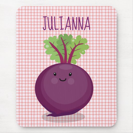 Niedliche Cartoon-Abbildung für glückliche Rübenwu Mousepad (Vorne)