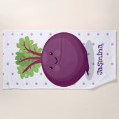 Niedliche Cartoon-Abbildung für glückliche Rübenwu Strandtuch (Vorderseite)