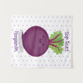 Niedliche Cartoon-Abbildung für glückliche Rübenwu Wandteppich (Vorderseite (Horizontal))