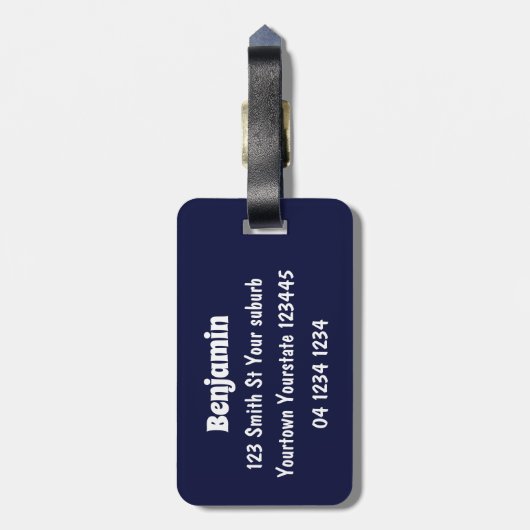 Niedliche Cartoon-Abbildung Gepäckanhänger (Rückseite vertikal)