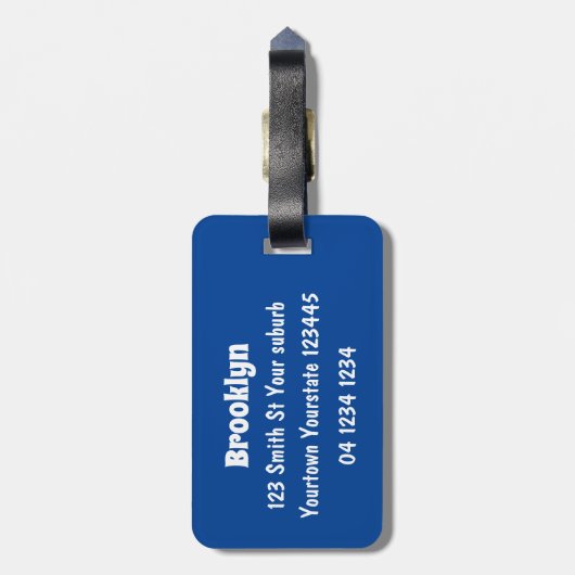 Niedliche Cartoon-Abbildung Gepäckanhänger (Rückseite vertikal)