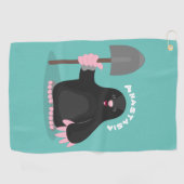 Niedliche Cartoon-Abbildung Golfhandtuch (Horizontal)