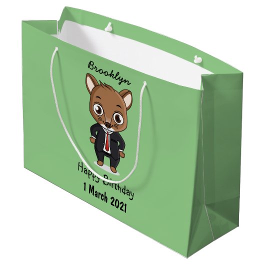 Niedliche Cartoon-Abbildung Große Geschenktüte (Rückseite Schrägansicht)