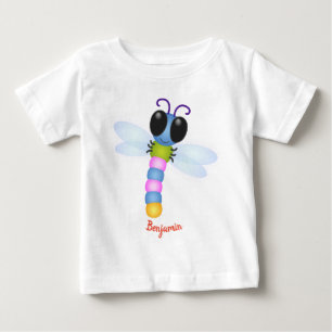 Niedliche Cartoon-Abbildung in Blau und Rosa Baby T-shirt