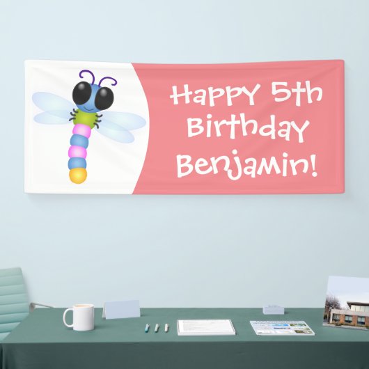 Niedliche Cartoon-Abbildung in Blau und Rosa Banner (Messe)