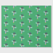 Niedliche Cartoon-Abbildung in Blau und Rosa Geschenkpapier (Flach)