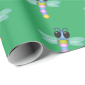 Niedliche Cartoon-Abbildung in Blau und Rosa Geschenkpapier (Rolleneckpunkt)