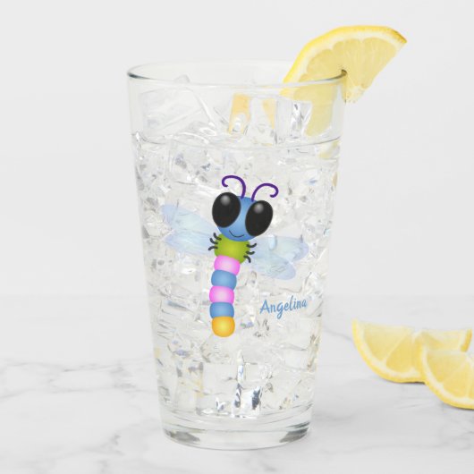 Niedliche Cartoon-Abbildung in Blau und Rosa Glas (Rückseite Ice)