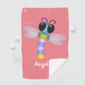 Niedliche Cartoon-Abbildung in Blau und Rosa Golfhandtuch (Insitu)