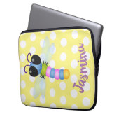 Niedliche Cartoon-Abbildung in Blau und Rosa Laptopschutzhülle (Vorderseite Links)