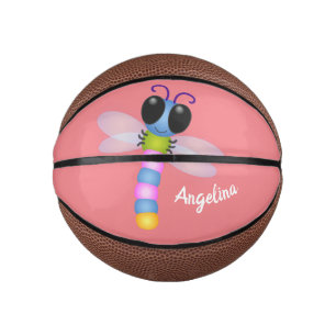 Niedliche Cartoon-Abbildung in Blau und Rosa Mini Basketball
