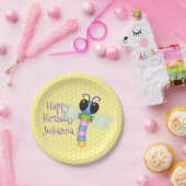 Niedliche Cartoon-Abbildung in Blau und Rosa Pappteller (Party)