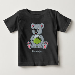 Niedliche Cartoon-Abbildung Koala und Kokosnuss Baby T-shirt