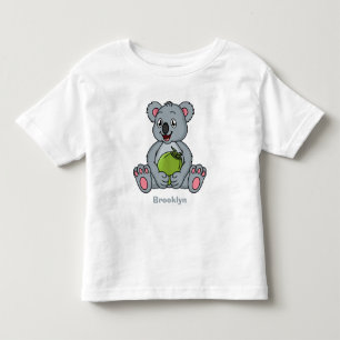 Niedliche Cartoon-Abbildung Koala und Kokosnuss Kleinkind T-shirt