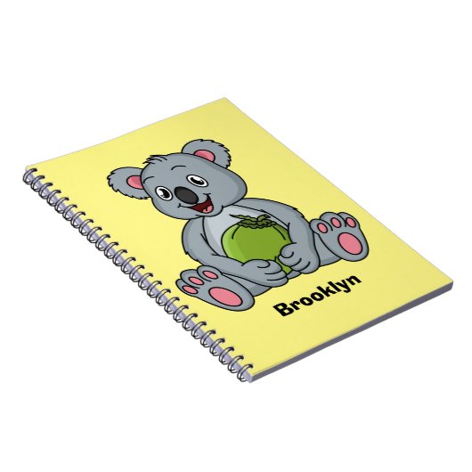 Niedliche Cartoon-Abbildung Koala und Kokosnuss Notizblock (Rechte Seite)