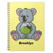 Niedliche Cartoon-Abbildung Koala und Kokosnuss Notizblock (Vorderseite)