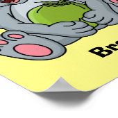 Niedliche Cartoon-Abbildung Koala und Kokosnuss Poster (Ecke)