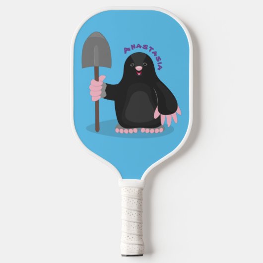 Niedliche Cartoon-Abbildung Pickleball Schläger (Vorderseite)